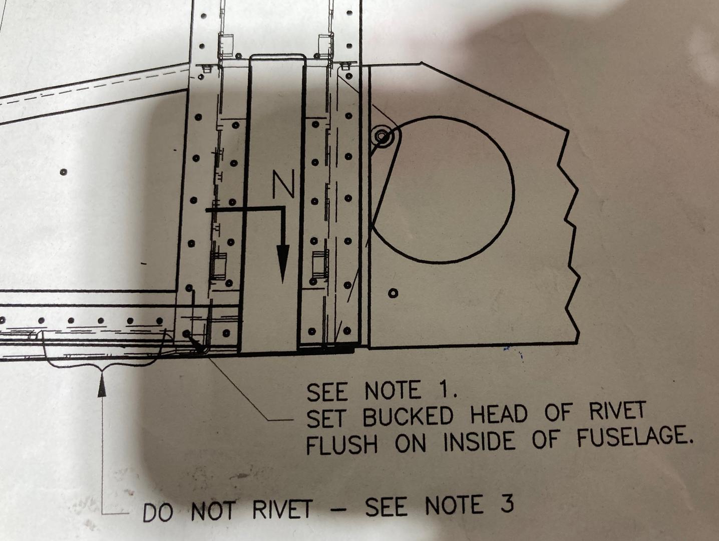The note about bucked head being flush.